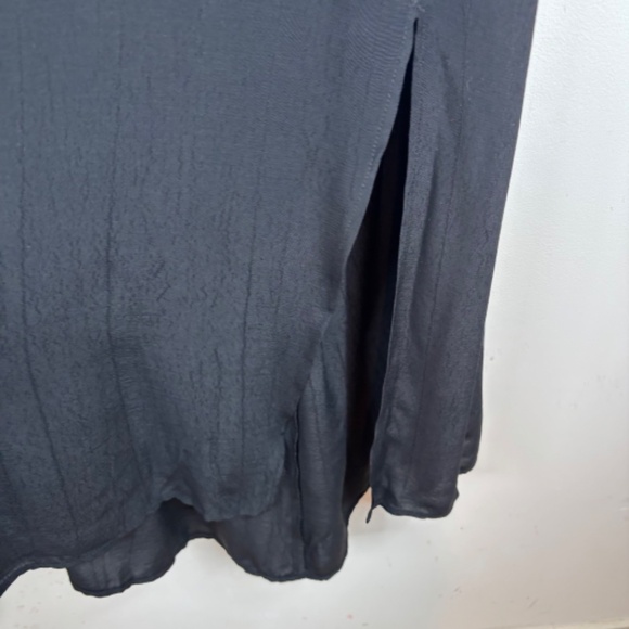 NWT Abercrombie Cinch Sleeve Cut Out Midi Dress L Black LBD Wedding Holiday Chic - Picture 5 of 15